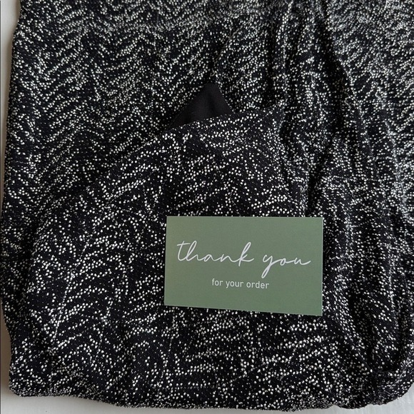 Vintage Windsor Black and Silver Stretchy Patterned Knit Open Back Drape Dress L - Picture 16 of 16